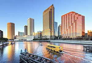 Images Dated 6th April 2021: USA, Florida, Tampa, Hillsborough River, Downtown, Water Taxi