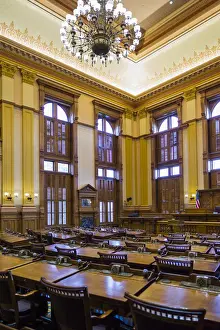 USA, Georgia, Atlanta, Georgia State Capitol Building, state house, State Senate chamber