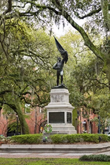 USA, Georgia, Savannah, Statue of Sergent William Jasper