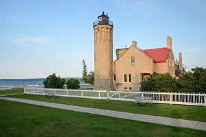 Great Lakes Prints: USA, Great Lakes, Mackinaw City, Lower Peninsula, Straits of Mackinac, Mackinac Lighthouse