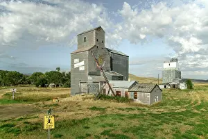 Abandoned Prints: USA, Great Plains, Montana, Square Butte, Highway 80