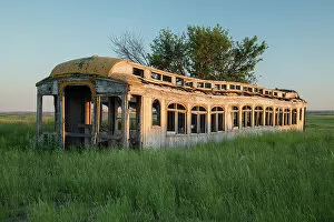 Images Dated 12th July 2022: USA, Great Plains, North Dakota, Minot, Great Northern rail car, abandoned