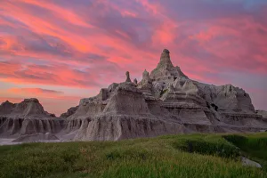 Images Dated 12th July 2022: USA, Great Plains, South Dakota, Badlands National Park, Big Badlands Overlook