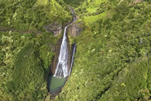 Images Dated 12th October 2021: USA, Hawaii, Kauai, Manawaiopuna Falls, film location Jurassic Park