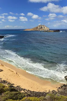 USA, Hawaii, Oahu, Makapuu Beach, Turtle and Rabbit Islands