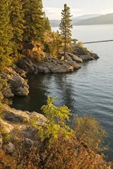 Idaho Prints: USA, Idaho, Coeur d Alene, Lake Coeur d Alene at sunset