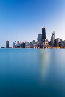 USA, Illinois, Chicago. The City Skyline from North Avenue Beach