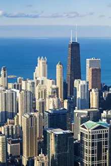 USA, Illinois, Chicago. Elevated view over the city from the Willis Tower