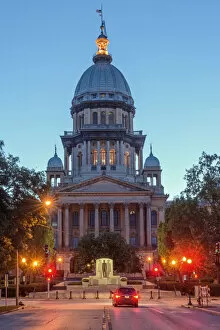 Images Dated 11th January 2016: USA, Illinois, Midwest, Springfield, State capitol