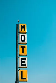 USA, Illinois, Route 66, Broadwell, Old Motel sign