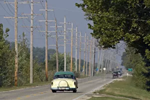 Images Dated 13th March 2008: USA, Illinois, Route 66 at Godley, 1950s car