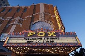 USA, Kansas, Hutchinson, Fox Theatre, State Movie Palace Of USA, Kansas, Marquee Was