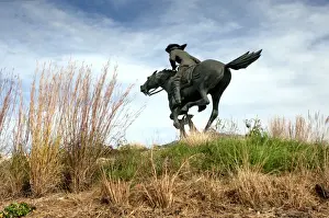 USA, Kansas, Marysville, Pony Express Rider Statue, First Home Station Of The Pony