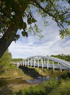 Kansas Prints: USA, Kansas, Route 66, Marsh Curve Bridge
