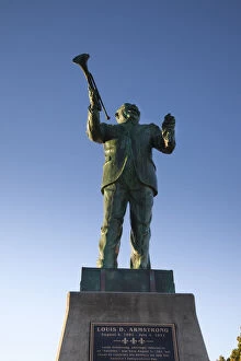 USA, Louisiana, New Orleans, Algiers, Louis Armstrong statue
