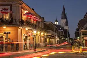 French Quarter Prints: USA, Louisiana, New Orleans, Chartres street at night