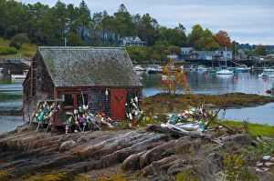 USA, Maine, Bailey Island, Lobster Fishermans Shack