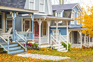 USA, Maine, Bayside, Bayview Cottages, oceanside community of cottages at former religious