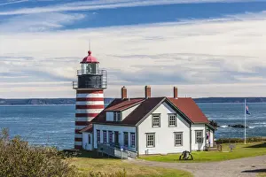 Northeastern Prints: USA, Maine, Lubec, West Quoddy Head Llight lighthouse