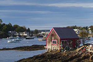 USA, Maine, Orrs Island, old lobster shack