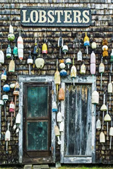 Shack Prints: USA, Maine, Pemaquid Point, Lobster Buoys