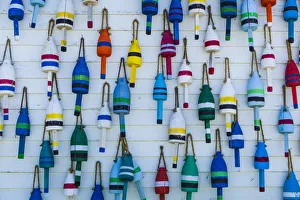 Buoys Prints: USA, Maine, Stonington, decorative lobster buoys