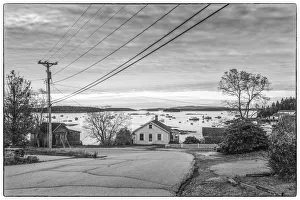 USA, Maine, Stonington, Stonington Harbor, dawn