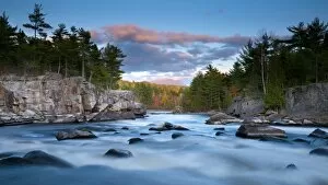 USA, Maine, West Branch of the Penobscot River and Mount Katahdin in Baxter State Park
