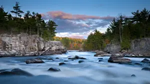 Us A Prints: USA, Maine, West Branch of the Penobscot River and Mount Katahdin in Baxter State Park