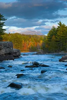USA, Maine, West Branch of the Penobscot River and Mount Katahdin in Baxter State Park