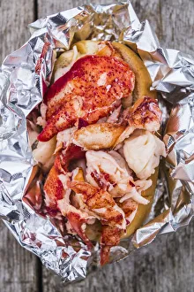 USA, Maine, Wiscasset, New England lobster roll