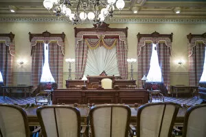 Images Dated 1st December 2017: USA, Maryland, Annapolis, Maryland State House, old House of Delegates Chamber