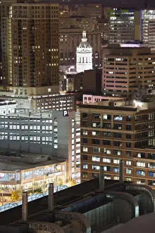 Maryland Prints: USA, Maryland, Baltimore, view toward Baltimore City Hall