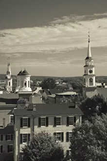 Images Dated 14th January 2010: USA, Maryland, Frederick, town churches from city hall