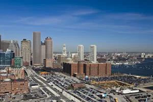 Images Dated 15th October 2008: USA, Massachusetts, Boston, Financial District from South Boston, elevated