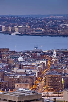 Images Dated 24th August 2010: USA, Massachusetts, Boston, high angle view of The North End, LIttle Italy, by Hanover