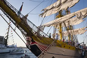 USA, Massachusetts, Boston, Sail Boston Tall Ships Festival, Romanian tall ship, Mircea, figurehead