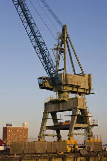 Images Dated 15th October 2008: USA, Massachusetts, Boston, Shipyard Crane, East Boston waterfront