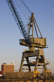 Images Dated 15th October 2008: USA, Massachusetts, Boston, Shipyard Crane, East Boston waterfront