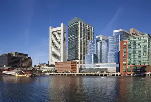 Atlantic Us Prints: USA, Massachusetts, Boston, skyline from Fort Point Channel