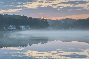 North Shore Prints: USA, Massachusetts, Cape Ann, Annisquam, Annisquam Harbor in summer fog