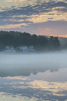 North Shore Prints: USA, Massachusetts, Cape Ann, Annisquam, Annisquam Harbor in summer fog