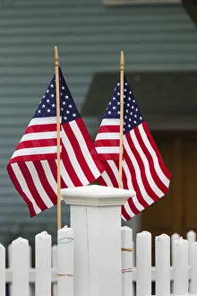USA, Massachusetts, Cape Ann, Manchester by the Sea, Fourth of July Parade, US flag