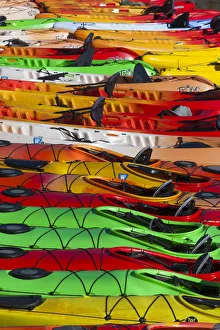 USA, Massachusetts, Cape Ann, Rockport, Rockport Harbor, kayaks