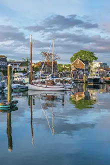 Landing Stage Prints: USA, Massachusetts, Cape Cod, Mid Cape, Hyannis, Hyannis Harbor