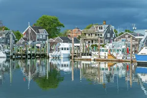 Landing Stage Prints: USA, Massachusetts, Cape Cod, Mid Cape, Hyannis, Hyannis Harbor