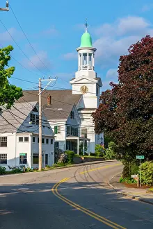 Cape Cod Prints: USA, Massachusetts, Cape Cod, Outer Cape, Wellfleet, First Congregational Church