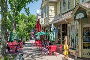 Cafe Prints: USA, Massachusetts, Cape Cod, Upper Cape, Falmouth, Main Street