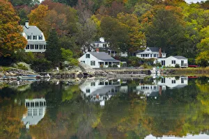 North Shore Prints: USA, Massachusetts, Gloucester, Annisquam, Lobster Cove, autumn