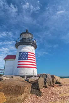 Americana Prints: USA, Massachusetts, Nantucket, Nantucket Town, Brant Point, Brant Point Lighthouse